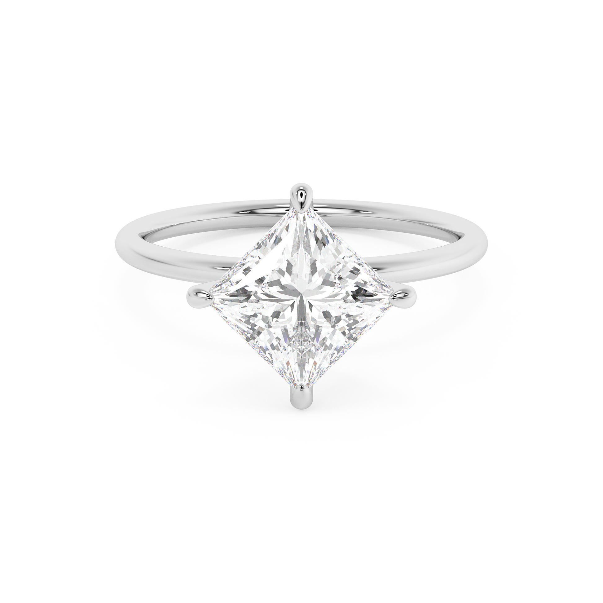 Emerald Solitaire Lab Grown Diamond Engagement Ring