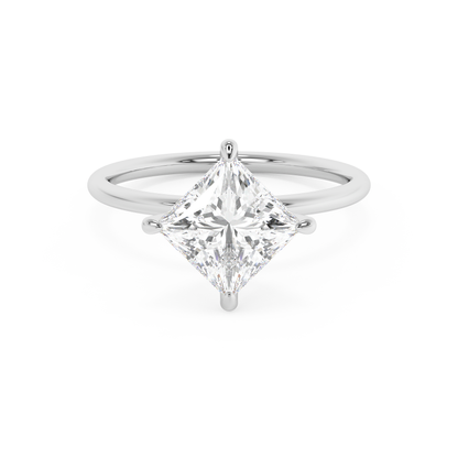 Emerald Solitaire Lab Grown Diamond Engagement Ring