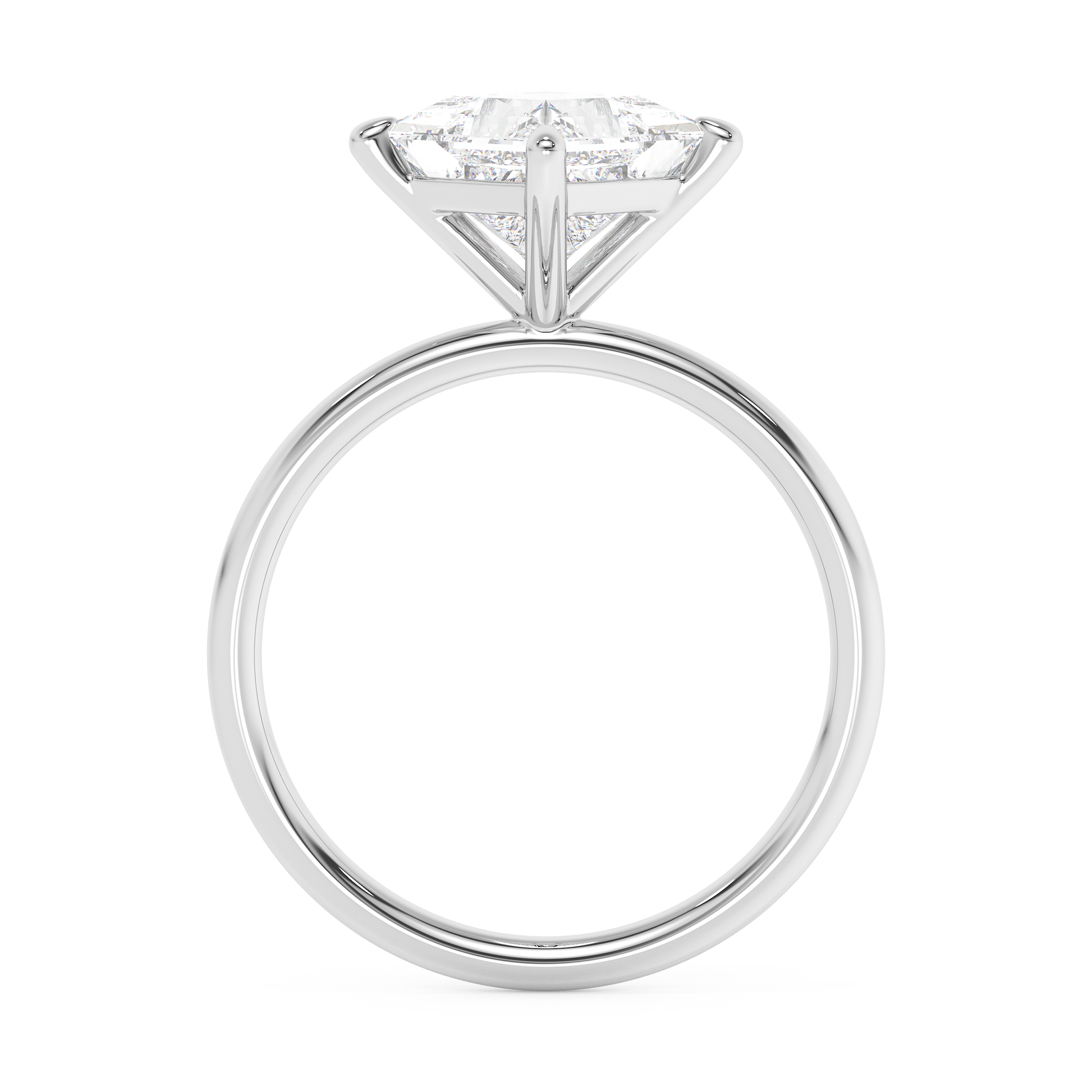 Emerald Solitaire Lab Grown Diamond Engagement Ring