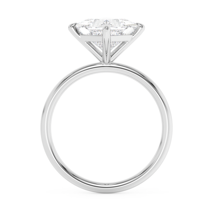 Emerald Solitaire Lab Grown Diamond Engagement Ring