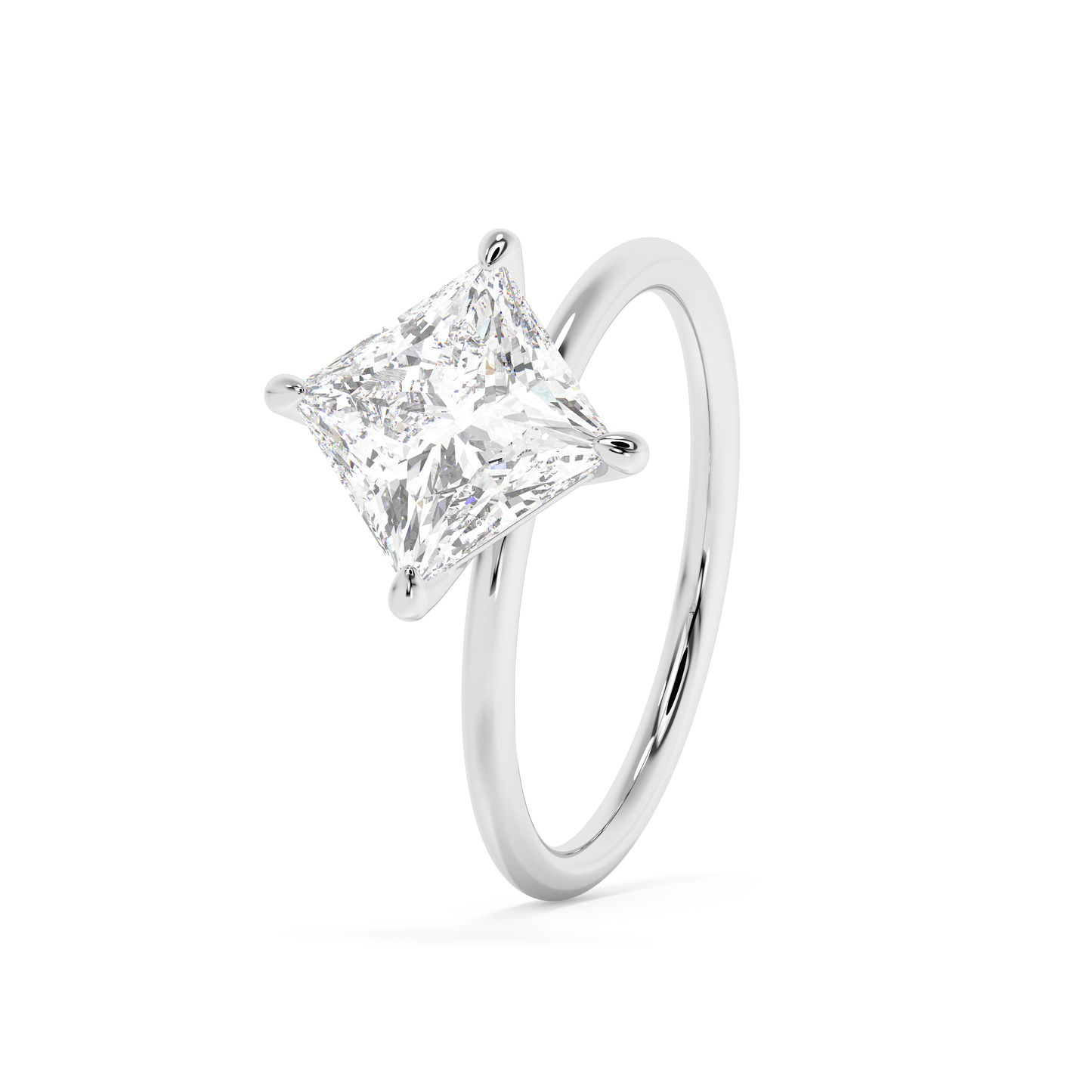 Emerald Solitaire Lab Grown Diamond Engagement Ring