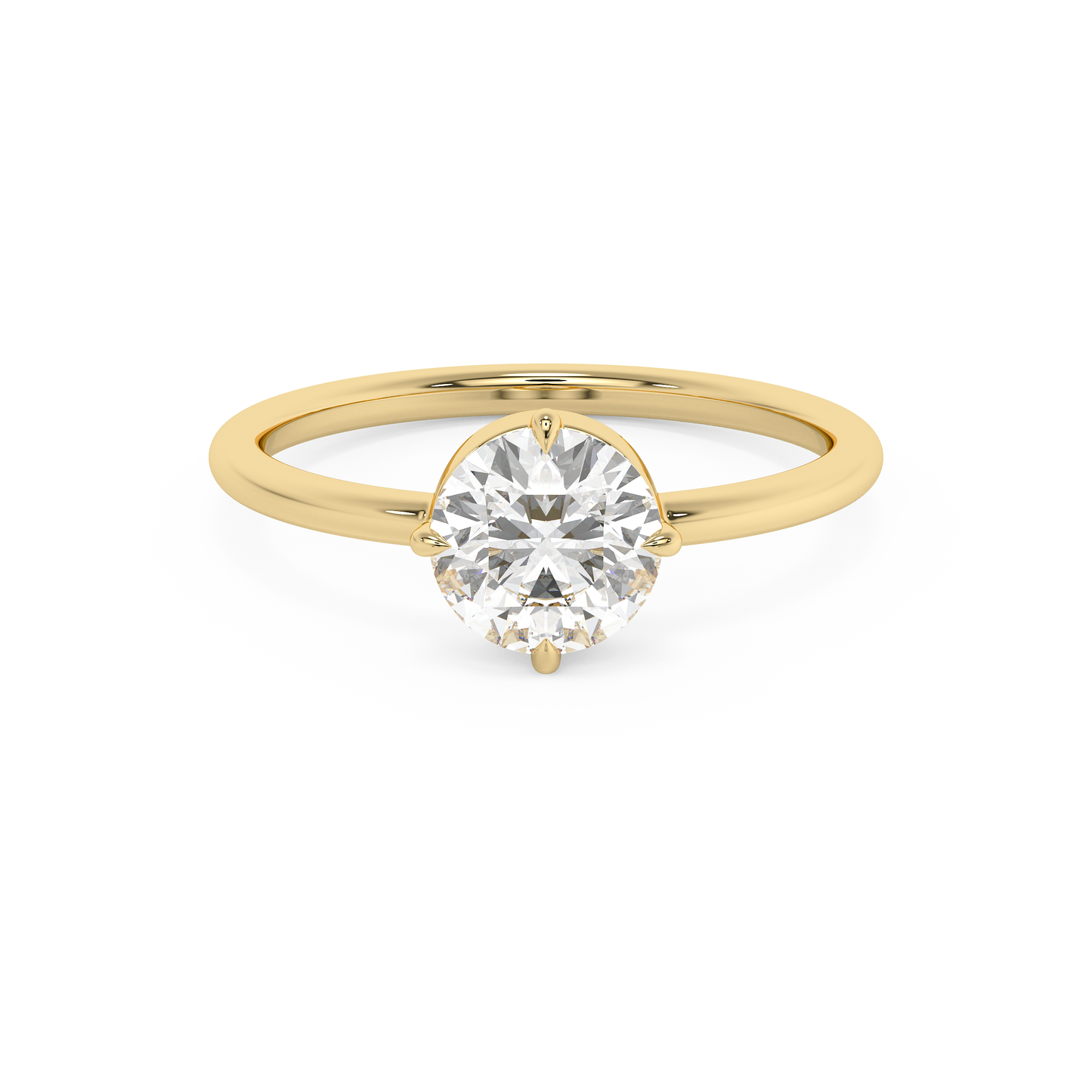 Emerald Solitaire Lab Grown Diamond Engagement Ring