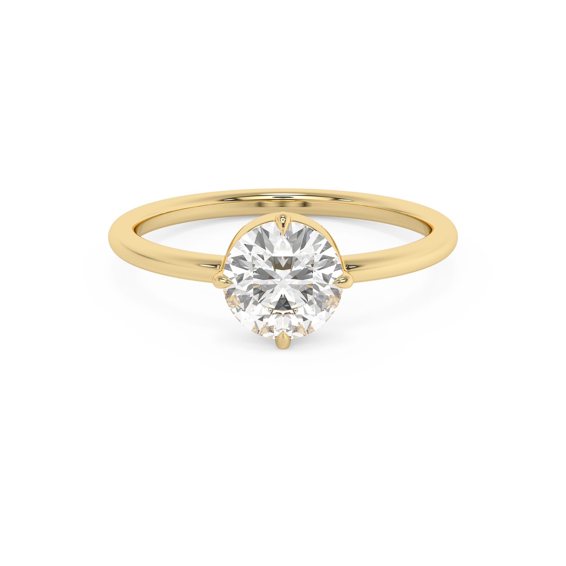 Emerald Solitaire Lab Grown Diamond Engagement Ring