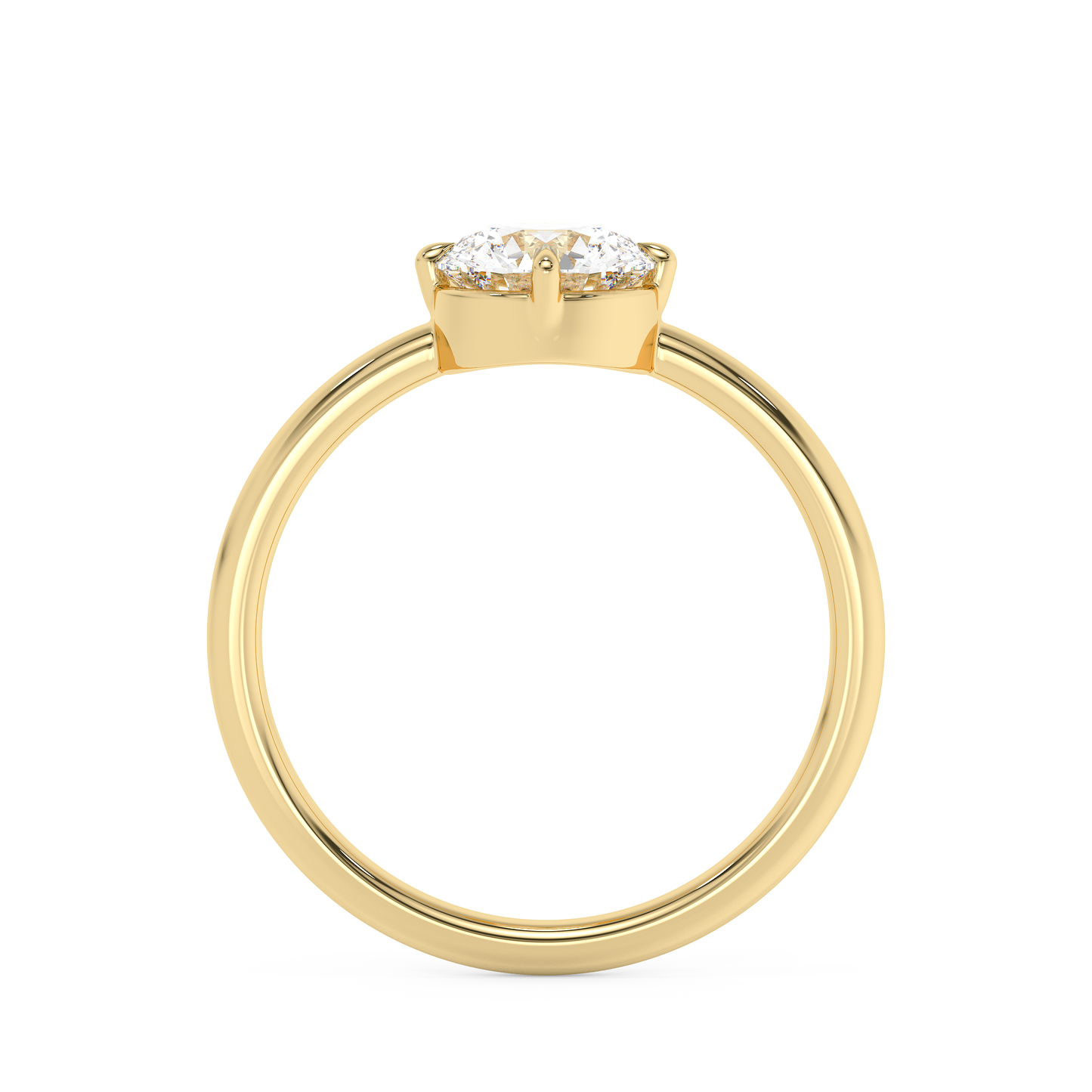 Emerald Solitaire Lab Grown Diamond Engagement Ring