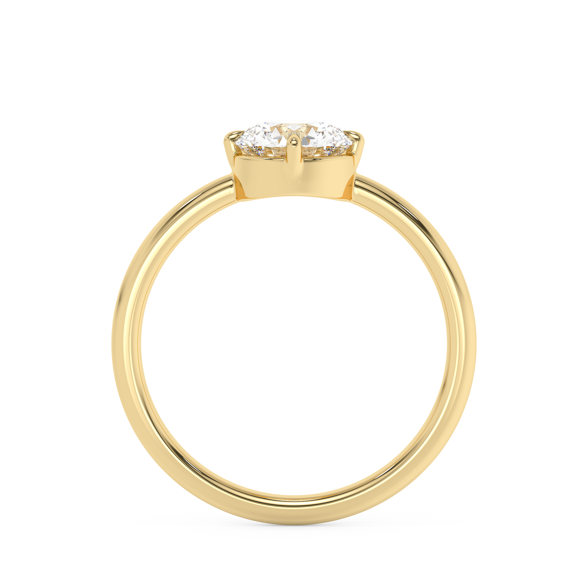 Emerald Solitaire Lab Grown Diamond Engagement Ring