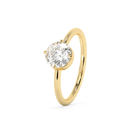 Emerald Solitaire Lab Grown Diamond Engagement Ring
