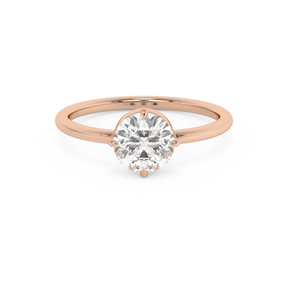 Emerald Solitaire Lab Grown Diamond Engagement Ring