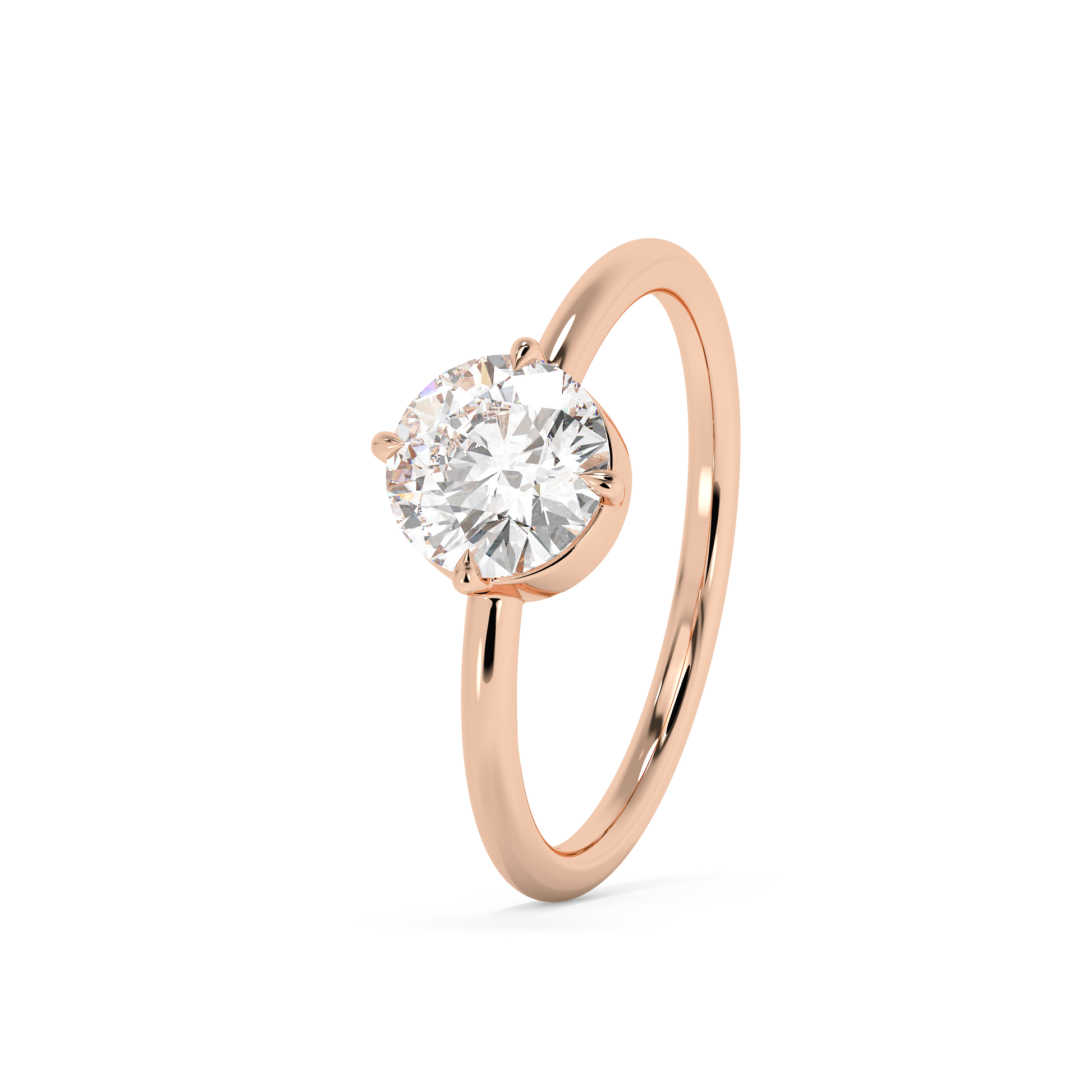 Emerald Solitaire Lab Grown Diamond Engagement Ring