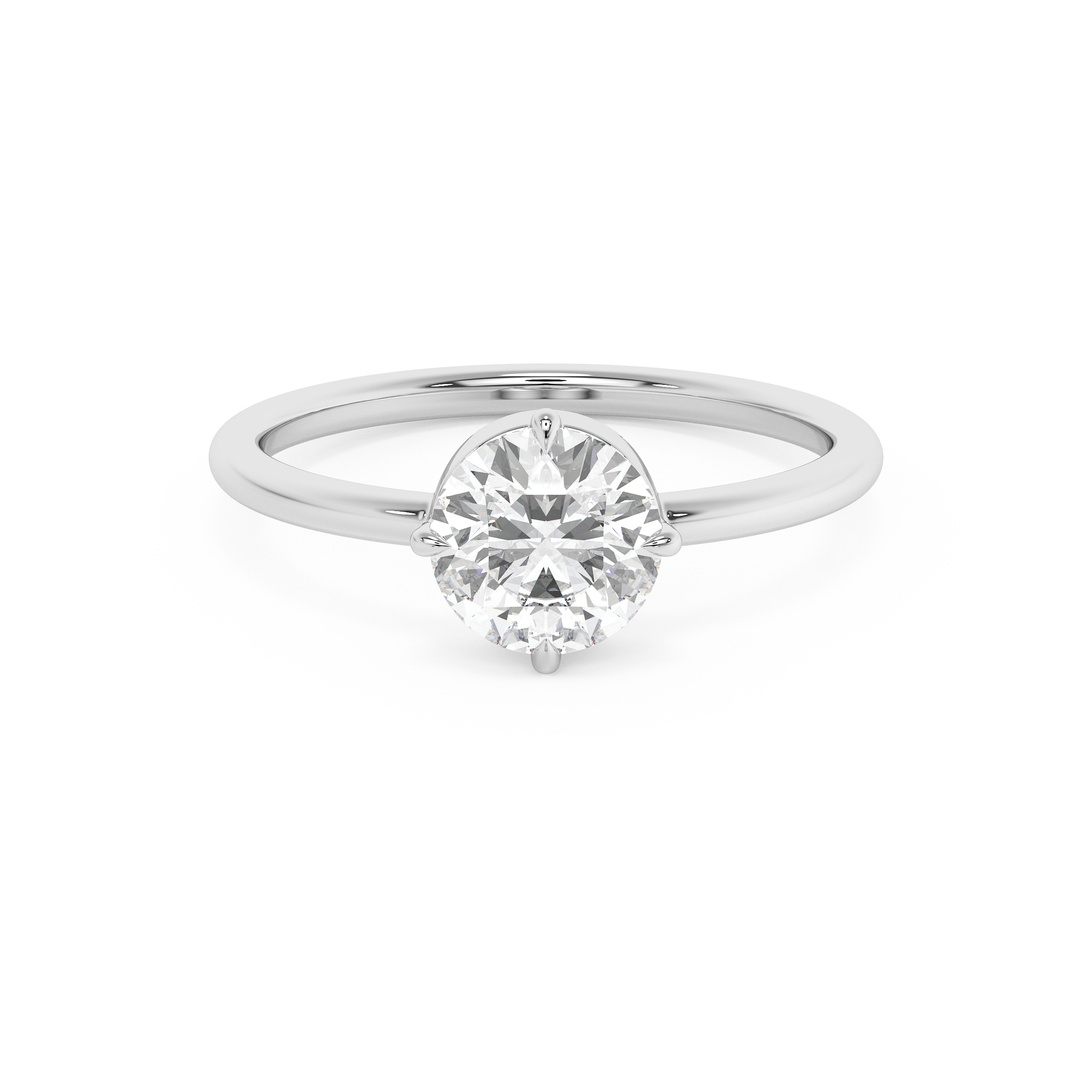 Emerald Solitaire Lab Grown Diamond Engagement Ring