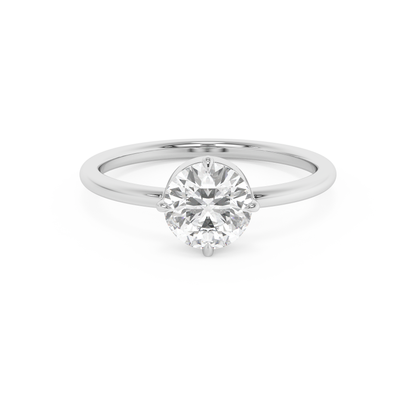 Emerald Solitaire Lab Grown Diamond Engagement Ring