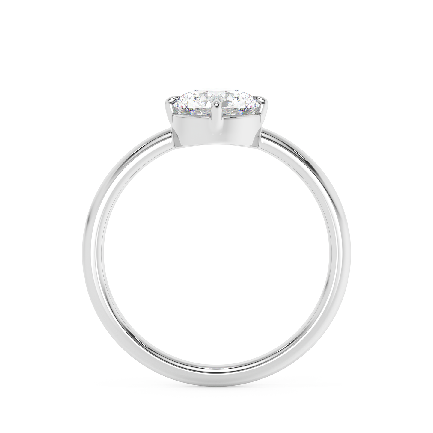 Emerald Solitaire Lab Grown Diamond Engagement Ring