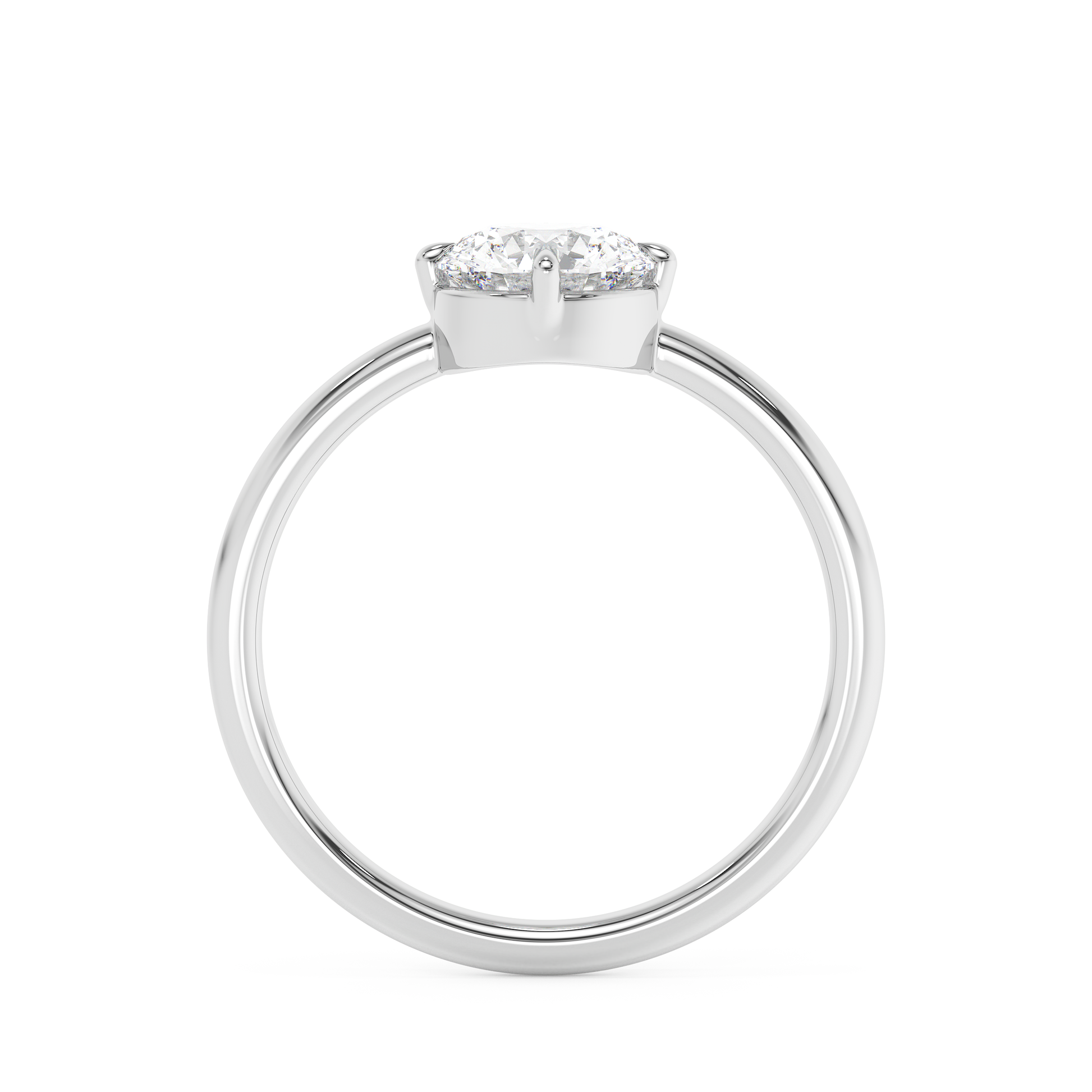 Emerald Solitaire Lab Grown Diamond Engagement Ring