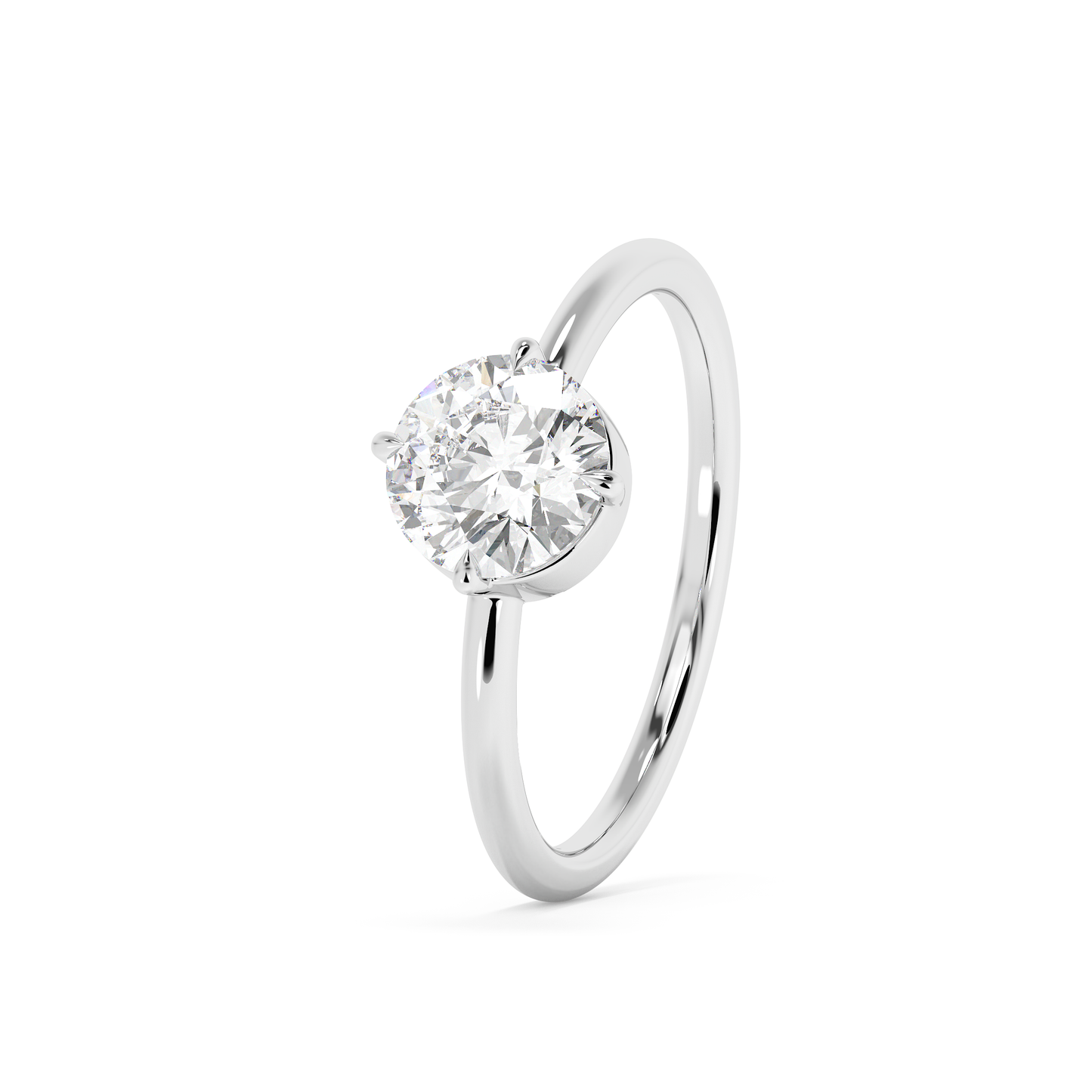 Emerald Solitaire Lab Grown Diamond Engagement Ring