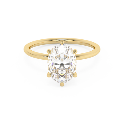 Emerald Solitaire Lab Grown Diamond Engagement Ring