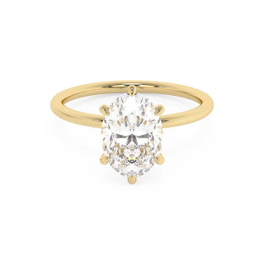 Emerald Solitaire Lab Grown Diamond Engagement Ring