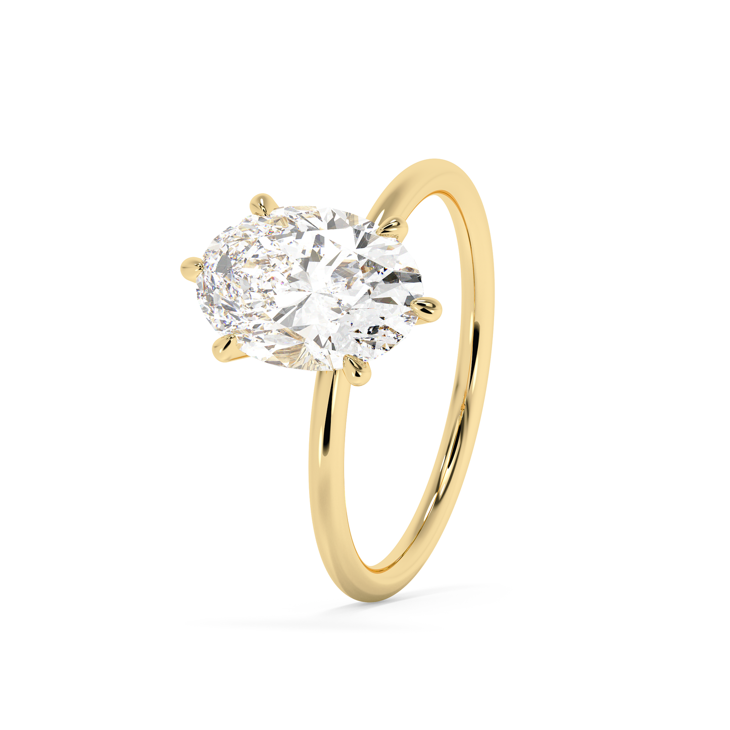 Emerald Solitaire Lab Grown Diamond Engagement Ring