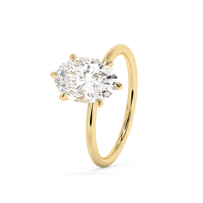 Emerald Solitaire Lab Grown Diamond Engagement Ring