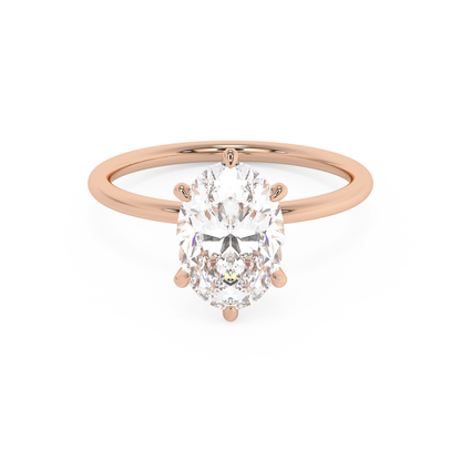 Emerald Solitaire Lab Grown Diamond Engagement Ring