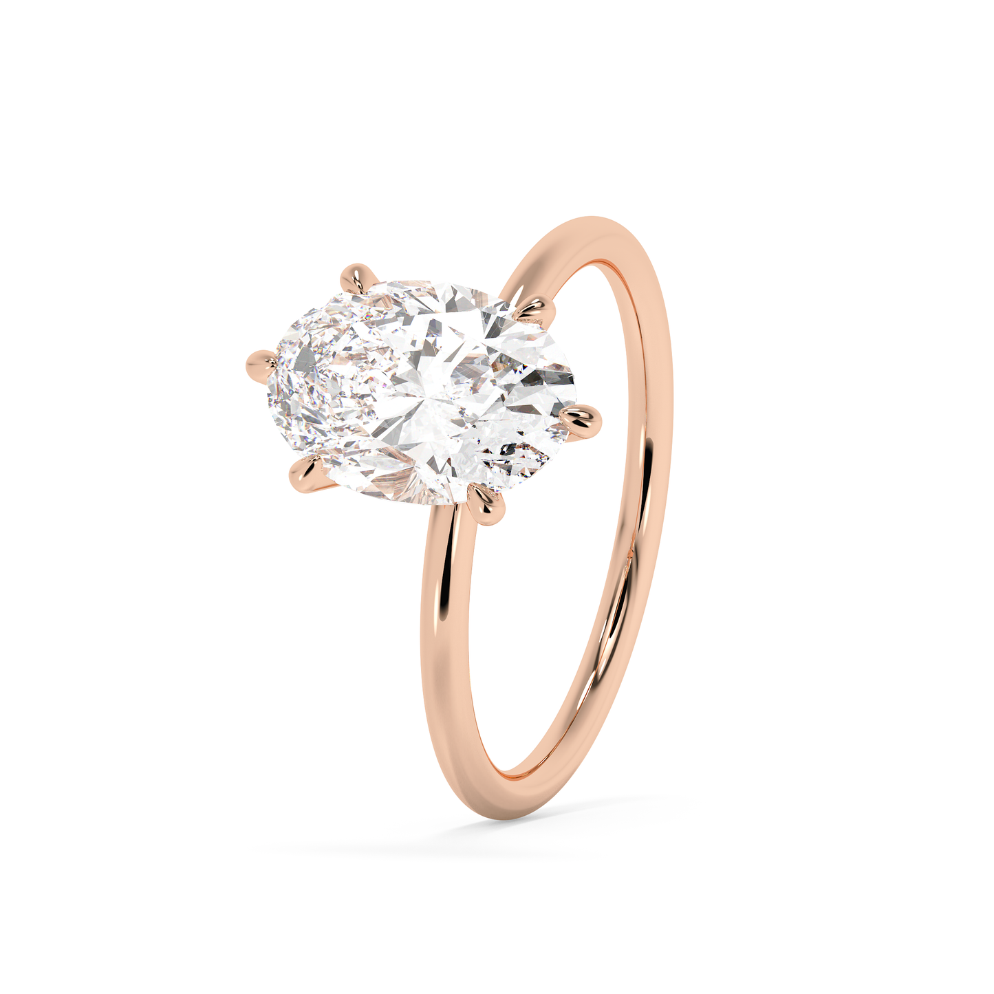 Emerald Solitaire Lab Grown Diamond Engagement Ring
