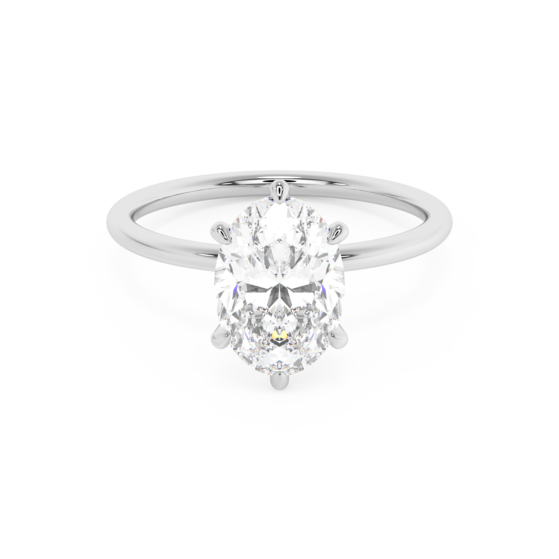 Emerald Solitaire Lab Grown Diamond Engagement Ring