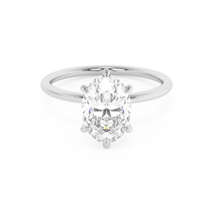 Emerald Solitaire Lab Grown Diamond Engagement Ring