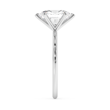 Emerald Solitaire Lab Grown Diamond Engagement Ring