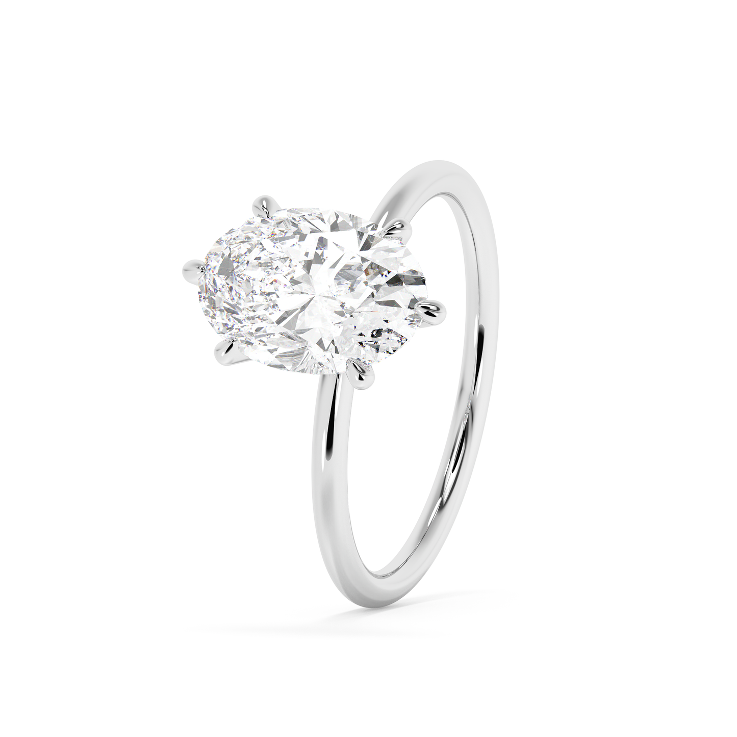 Emerald Solitaire Lab Grown Diamond Engagement Ring
