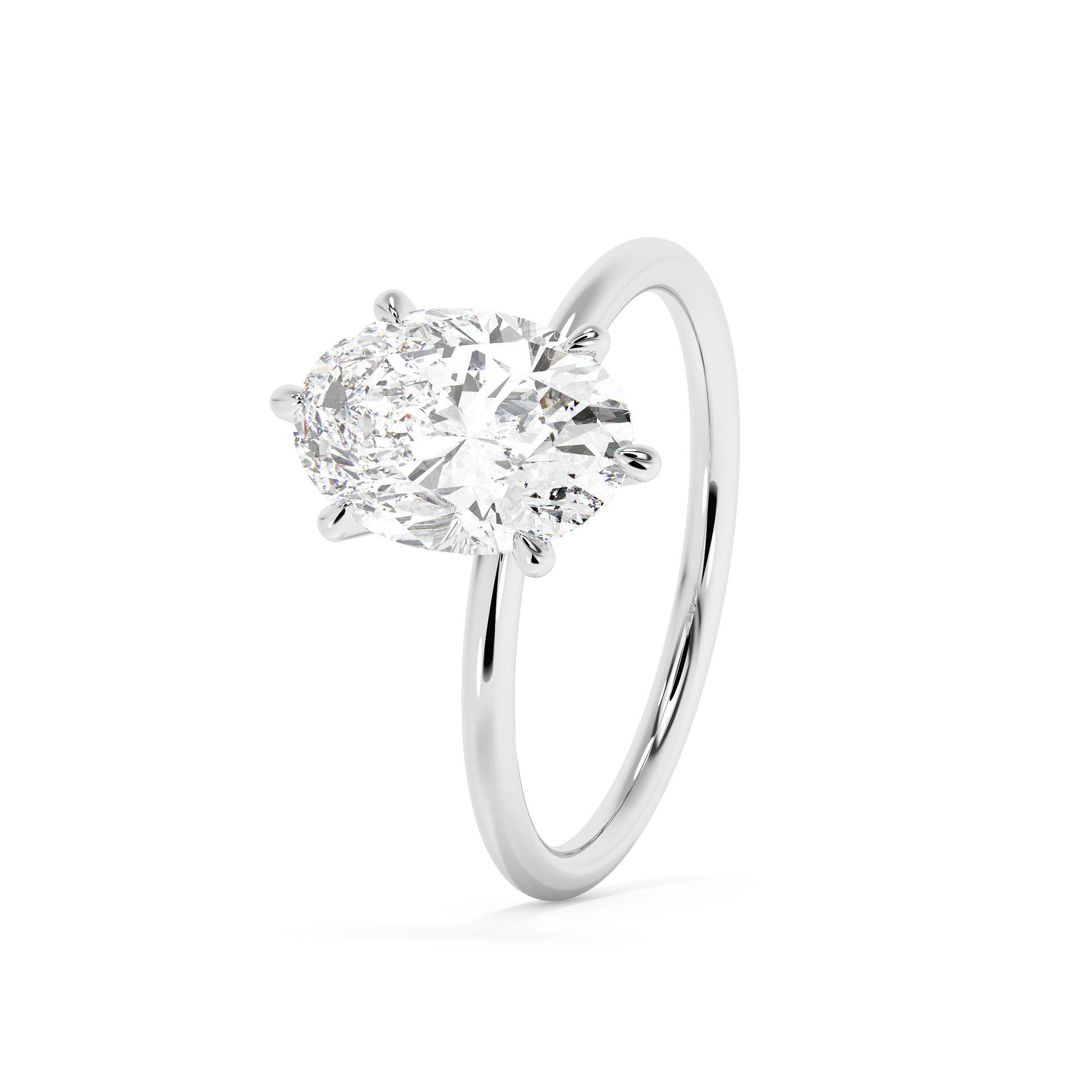 Emerald Solitaire Lab Grown Diamond Engagement Ring