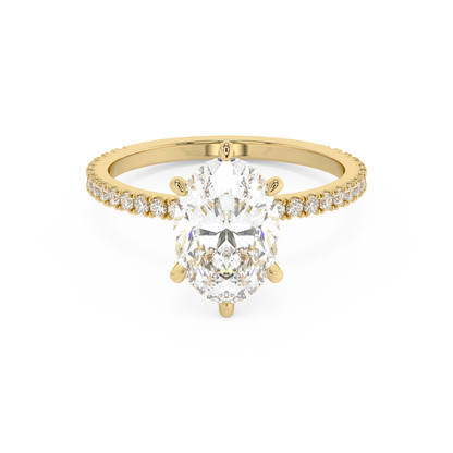 Emerald Solitaire Lab Grown Diamond Engagement Ring
