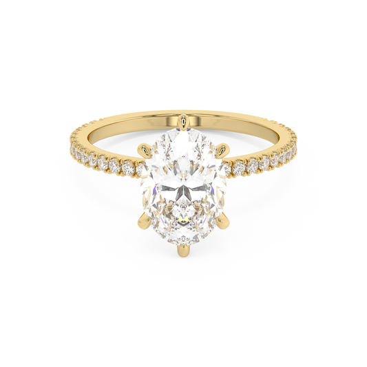 Emerald Solitaire Lab Grown Diamond Engagement Ring