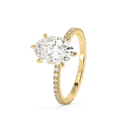 Emerald Solitaire Lab Grown Diamond Engagement Ring