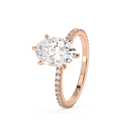 Emerald Solitaire Lab Grown Diamond Engagement Ring