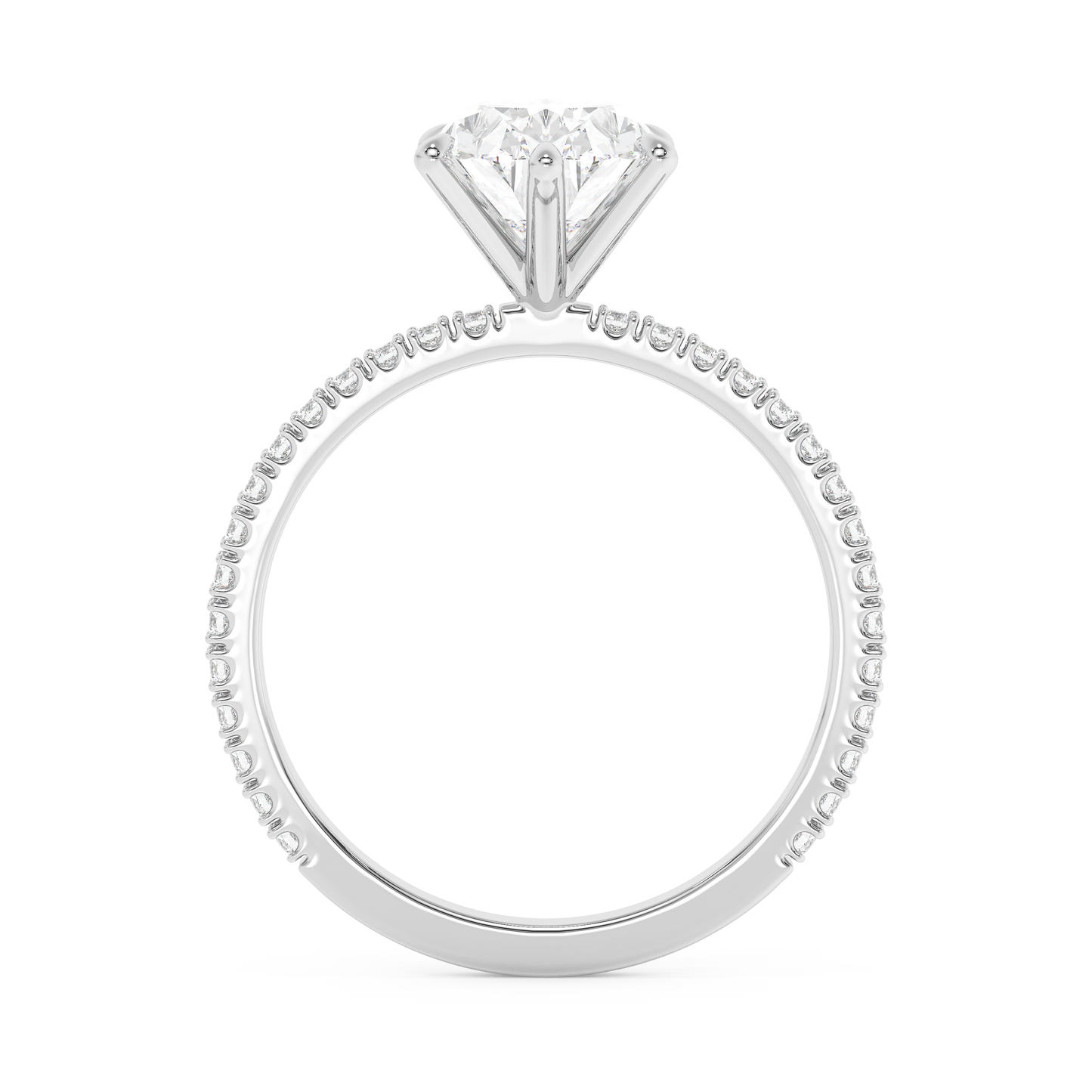 Emerald Solitaire Lab Grown Diamond Engagement Ring