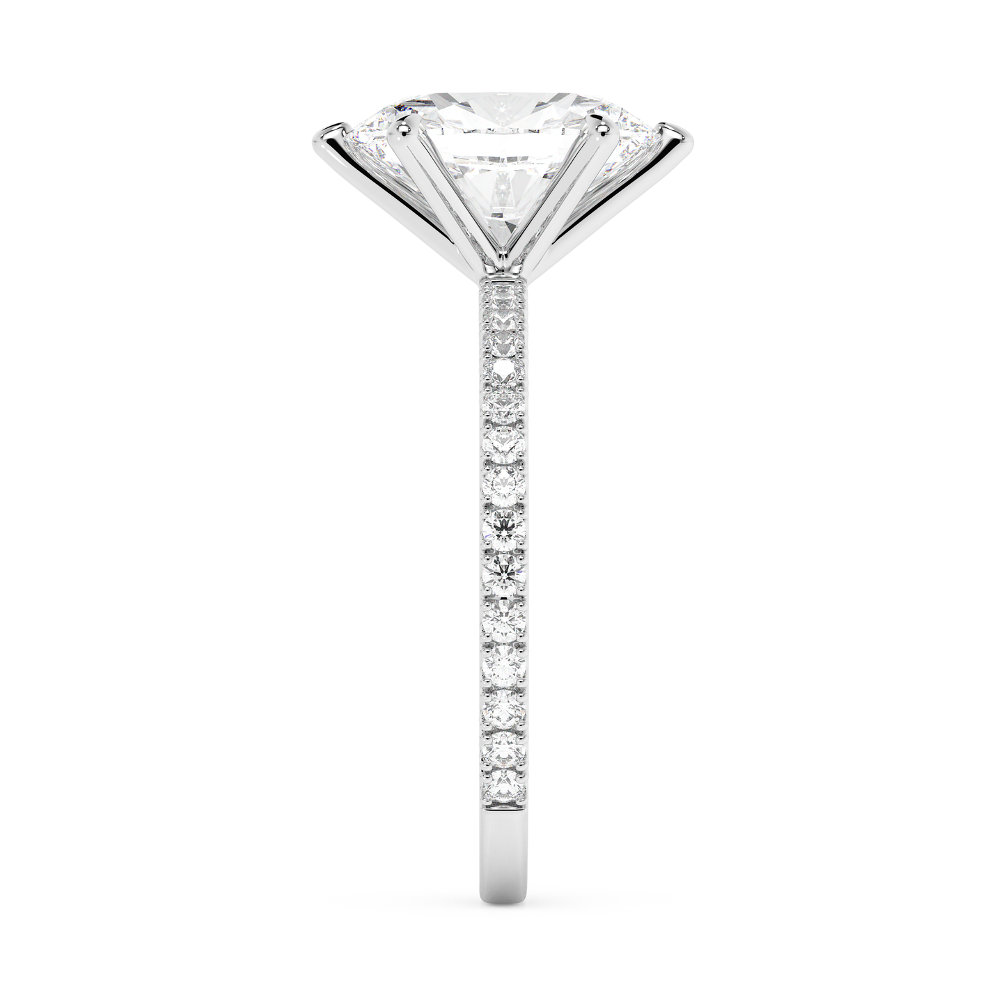 Emerald Solitaire Lab Grown Diamond Engagement Ring