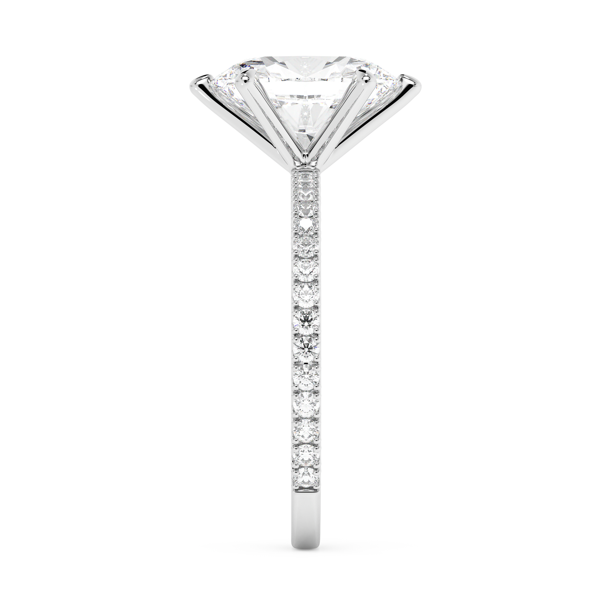 Emerald Solitaire Lab Grown Diamond Engagement Ring