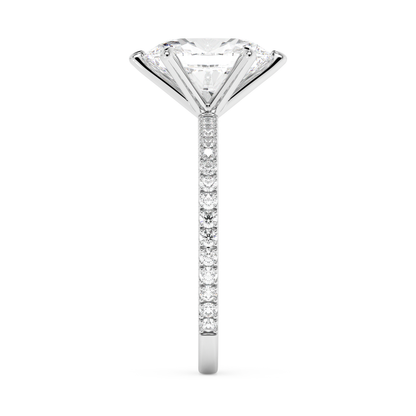 Emerald Solitaire Lab Grown Diamond Engagement Ring