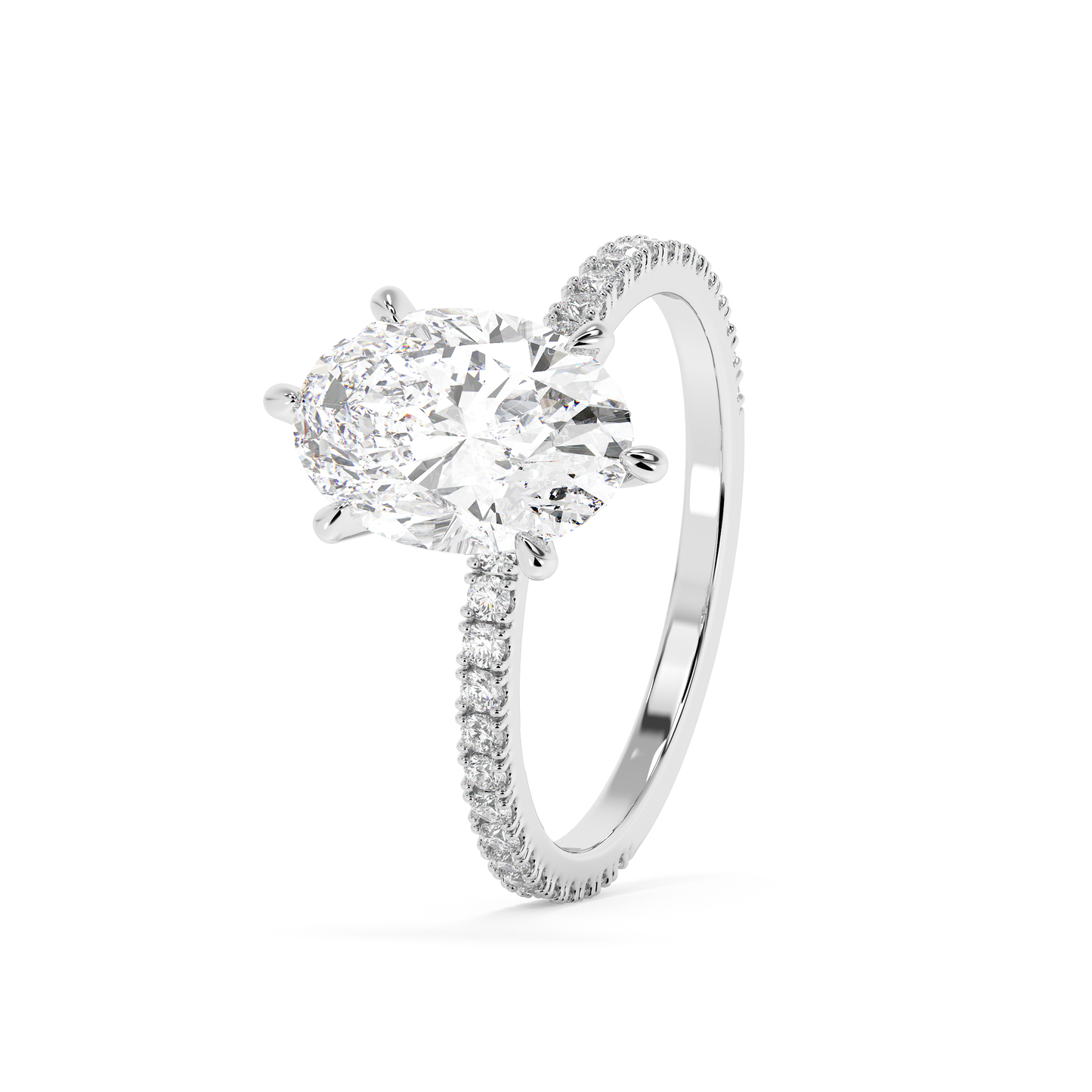 Emerald Solitaire Lab Grown Diamond Engagement Ring