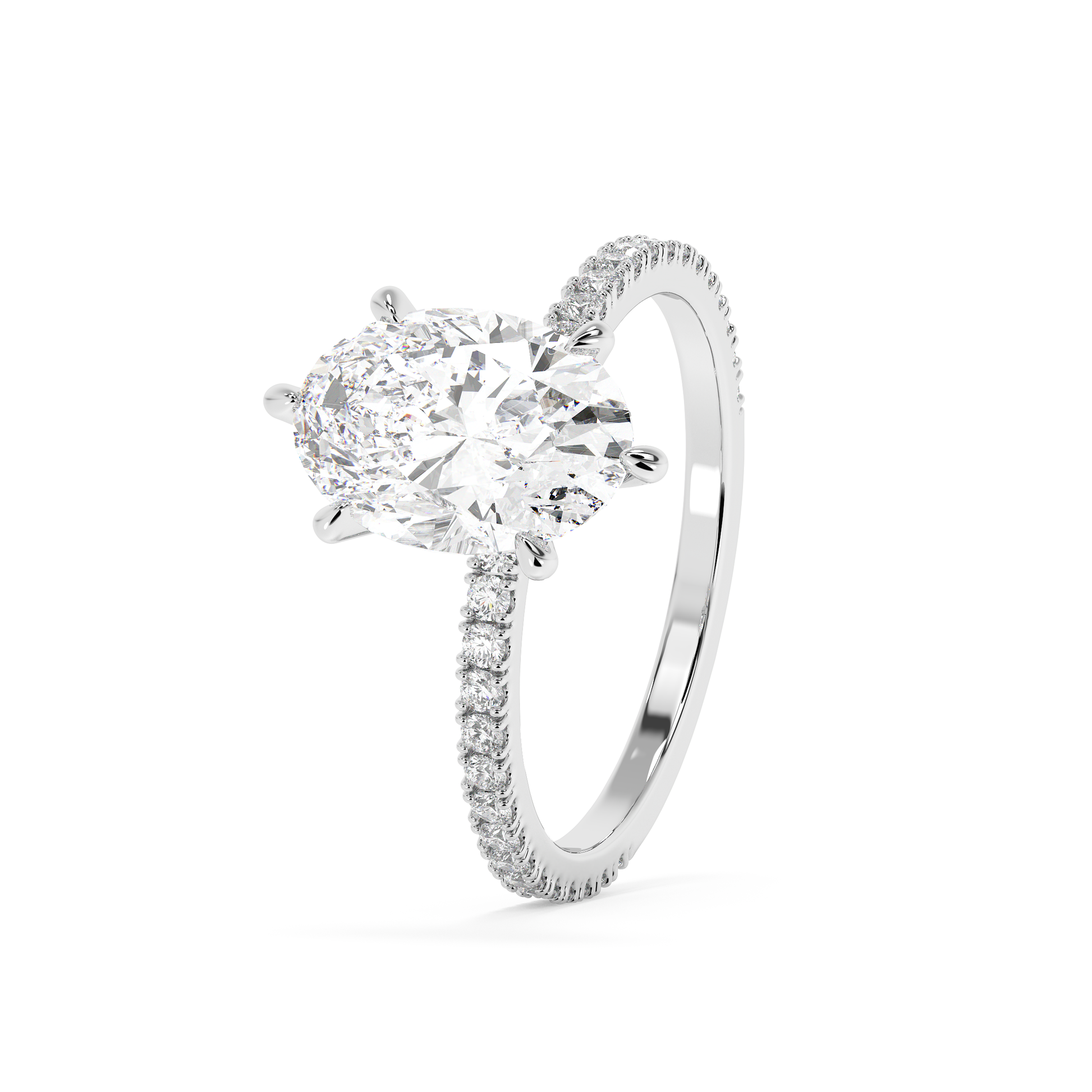 Emerald Solitaire Lab Grown Diamond Engagement Ring
