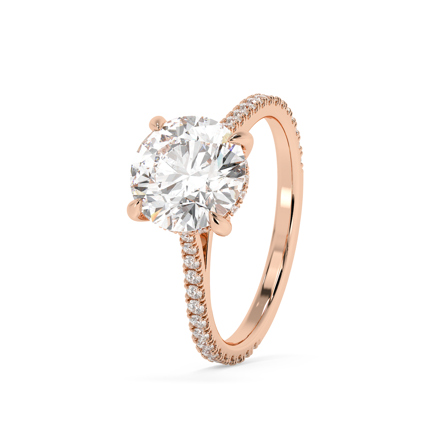 Emerald Solitaire Lab Grown Diamond Engagement Ring