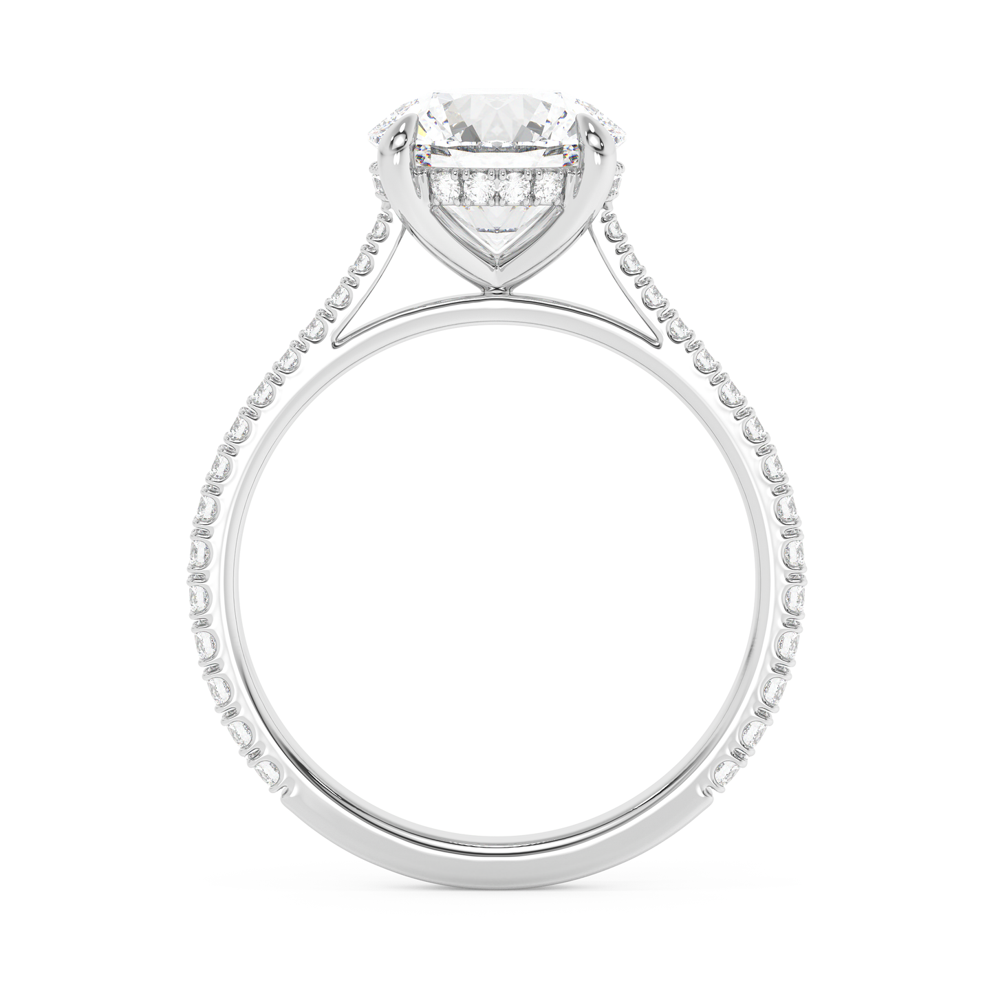 Emerald Solitaire Lab Grown Diamond Engagement Ring