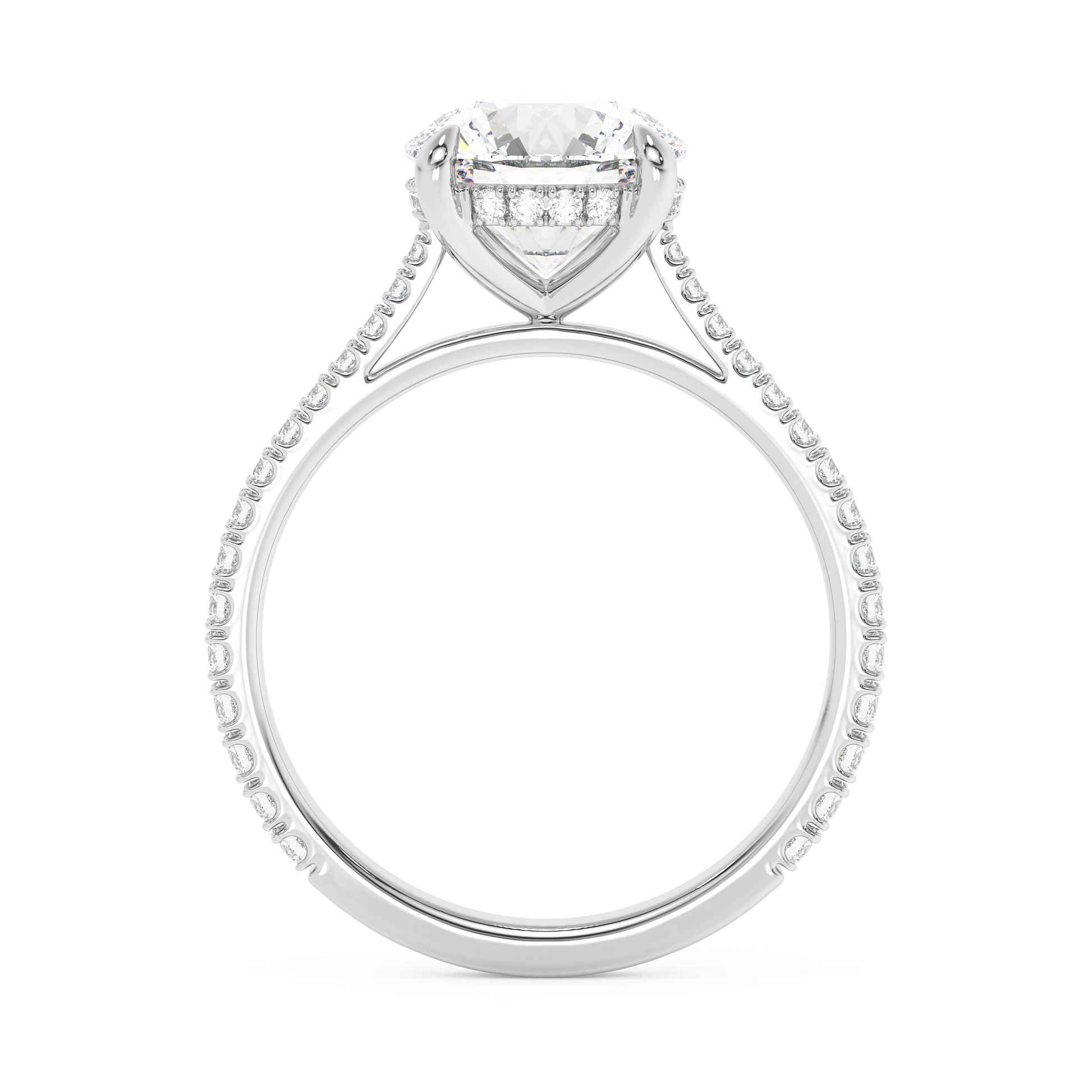 Emerald Solitaire Lab Grown Diamond Engagement Ring