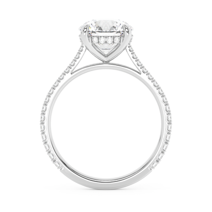 Emerald Solitaire Lab Grown Diamond Engagement Ring