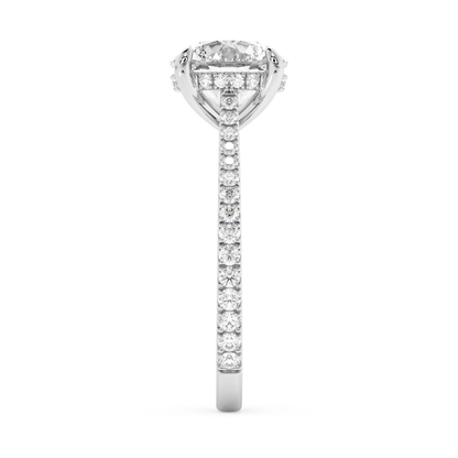 Emerald Solitaire Lab Grown Diamond Engagement Ring