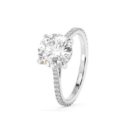 Emerald Solitaire Lab Grown Diamond Engagement Ring