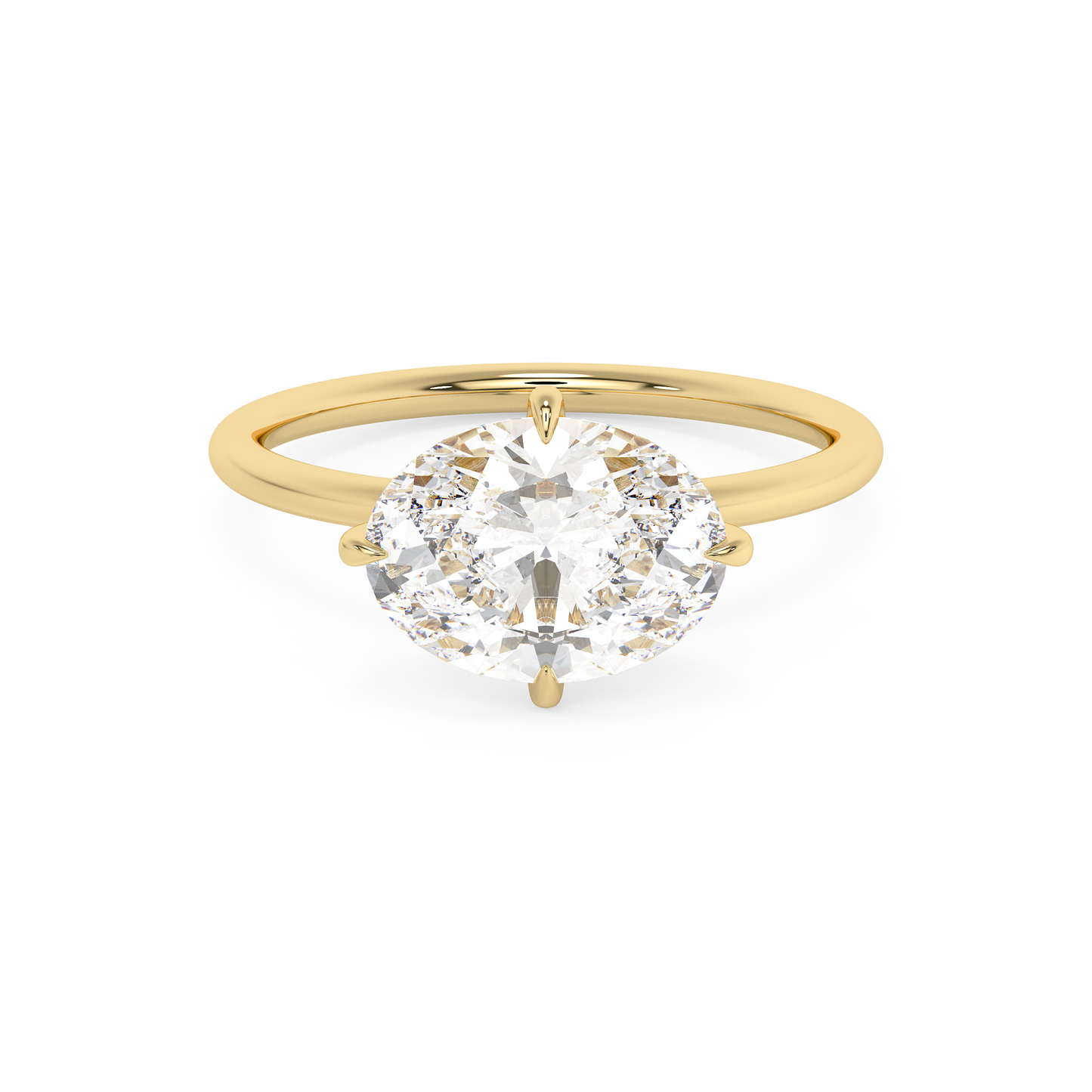 Emerald Solitaire Lab Grown Diamond Engagement Ring