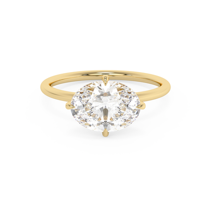 Emerald Solitaire Lab Grown Diamond Engagement Ring