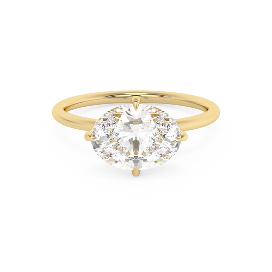 Emerald Solitaire Lab Grown Diamond Engagement Ring