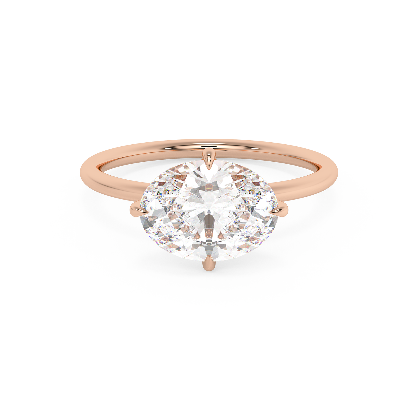 Emerald Solitaire Lab Grown Diamond Engagement Ring