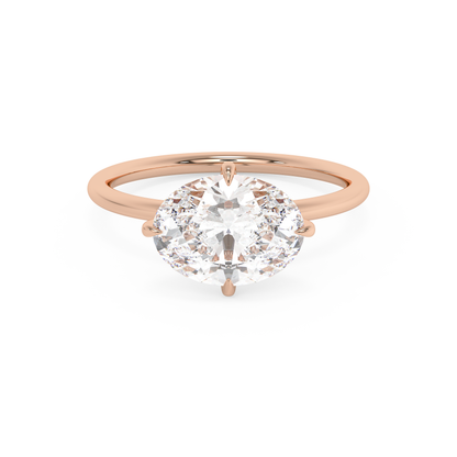 Emerald Solitaire Lab Grown Diamond Engagement Ring
