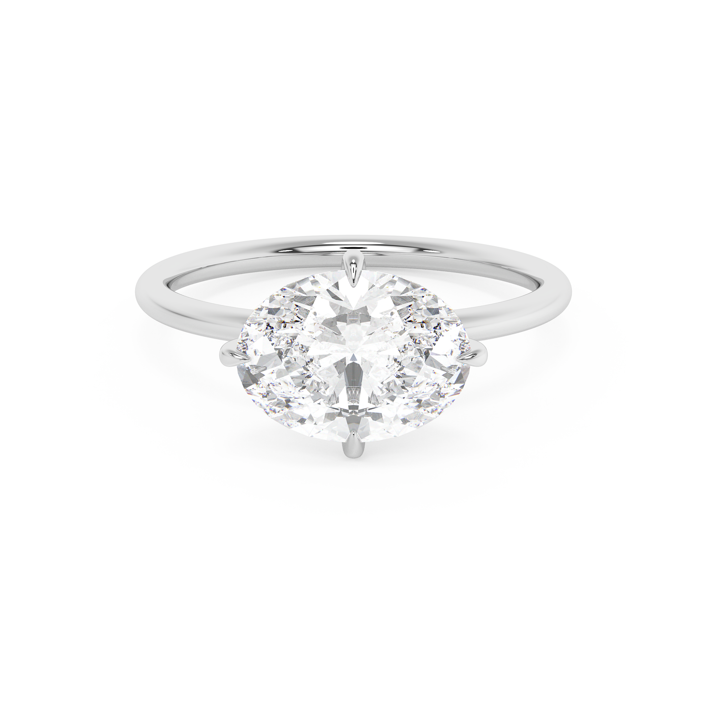 Emerald Solitaire Lab Grown Diamond Engagement Ring